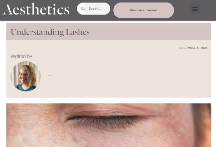 Aesthetic Journal - understanding lashes