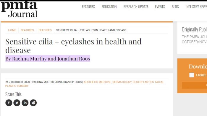 PMFA Journal - sensitive cilia