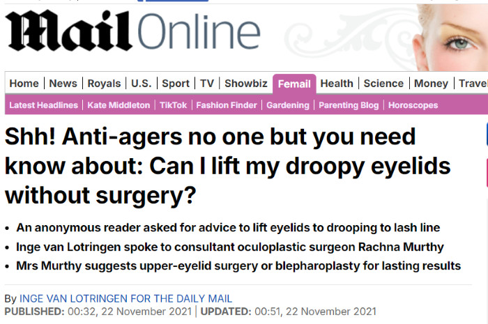 daily mail Blepharoplasty