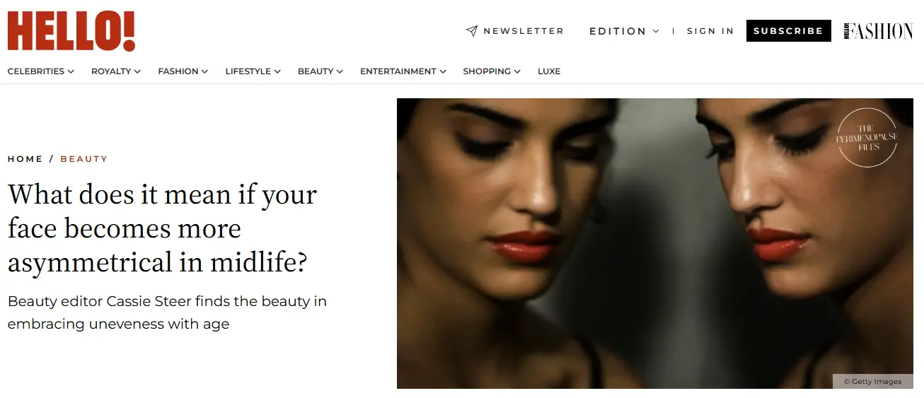 What does it mean if your face becomes more asymmetrical in midlife? fr hello news oct